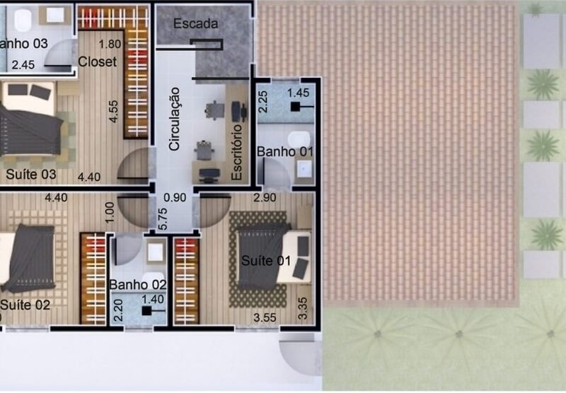 Sobrado 90 | Planta Pronta