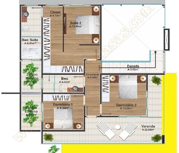 Casa Dourados | Plantas de Casas